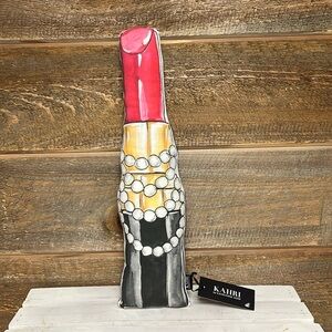 KAHRI by Kahrianne Kerr Painted Art Plush Pillow Lipstick NWT